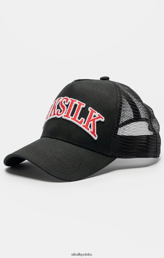 dla obu płci akcesorium 4TPF225 SikSilk Czapka typu trucker z czarnym siateczkowym logo i cieniem