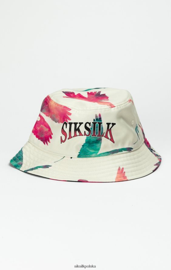 dla obu płci akcesorium 4TPF232 SikSilk Czarny, dwustronny kapelusz typu Bucket z nadrukiem