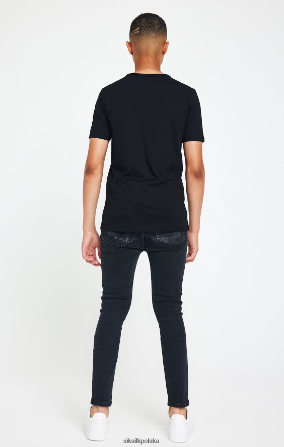 chłopcy strój 4TPF279 SikSilk x Czarna koszulka z logo Messiego