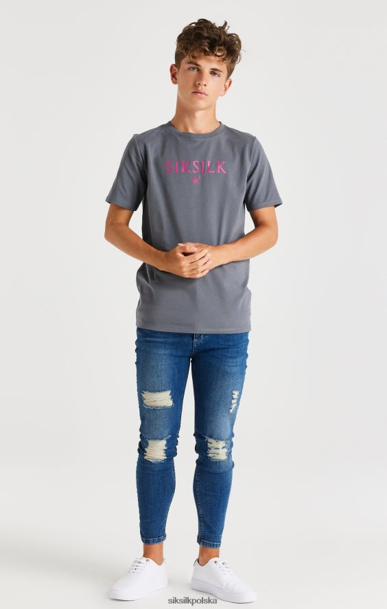 chłopcy strój 4TPF280 SikSilk szara markowa koszulka