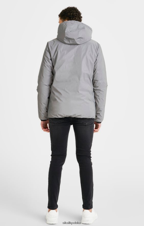 chłopcy strój 4TPF298 SikSilk szara, dwustronna kurtka bąbelkowa