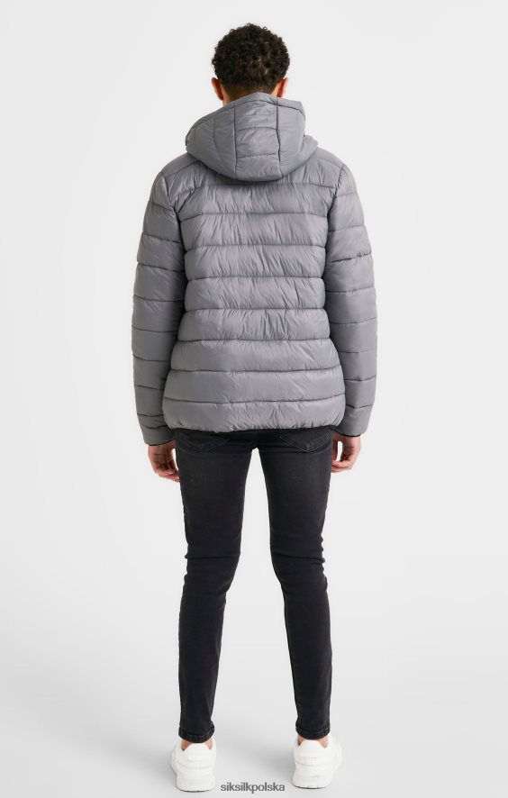 chłopcy strój 4TPF298 SikSilk szara, dwustronna kurtka bąbelkowa