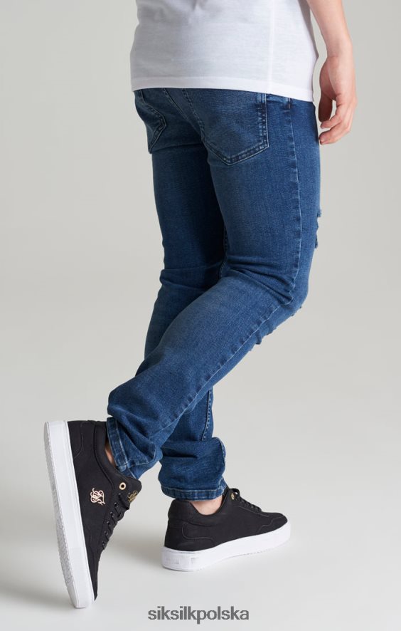 chłopcy strój 4TPF309 SikSilk Wąskie jeansy midstone w postarzanym stanie