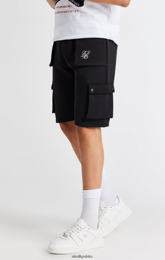 chłopcy strój 4TPF315 SikSilk czarne krótkie cargo