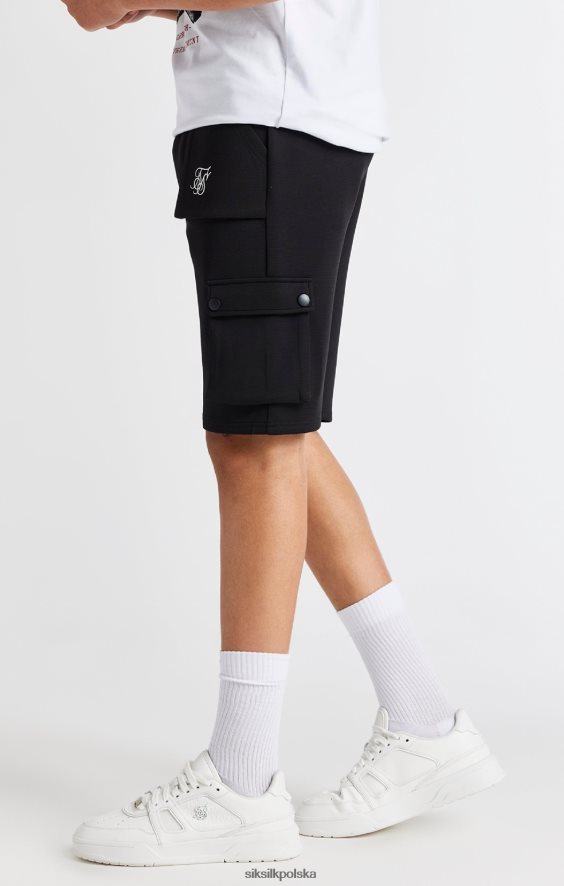 chłopcy strój 4TPF315 SikSilk czarne krótkie cargo