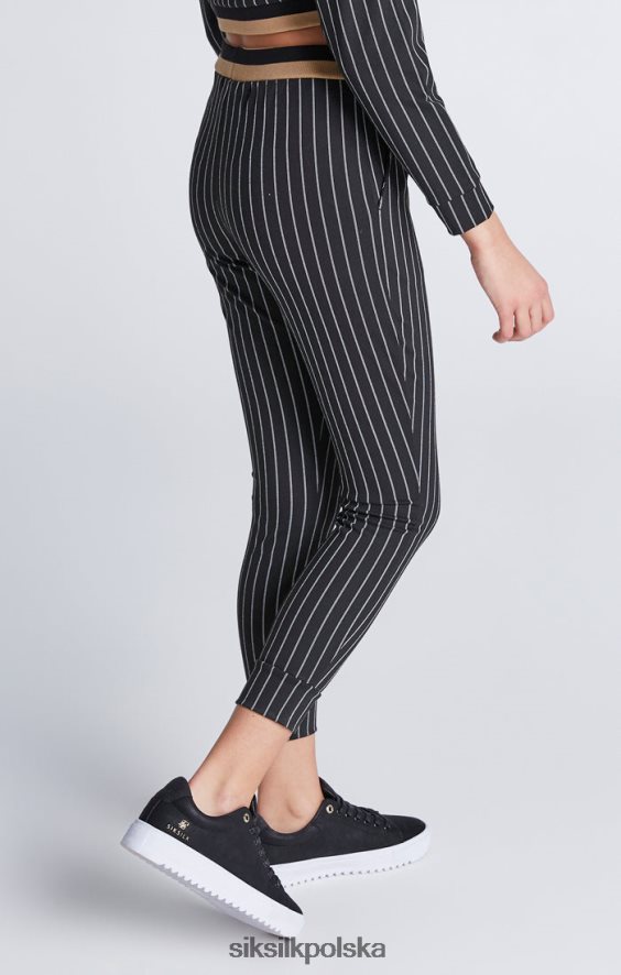 dziewczyny strój 4TPF337 SikSilk Czarna, krótka bluza z kapturem w paski baseballowe