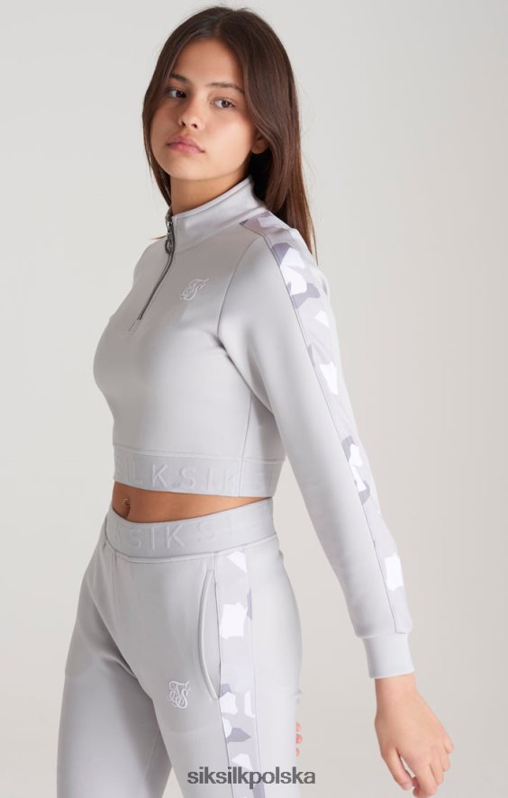 dziewczyny strój 4TPF338 SikSilk Top dresowy w kolorze szarego moro