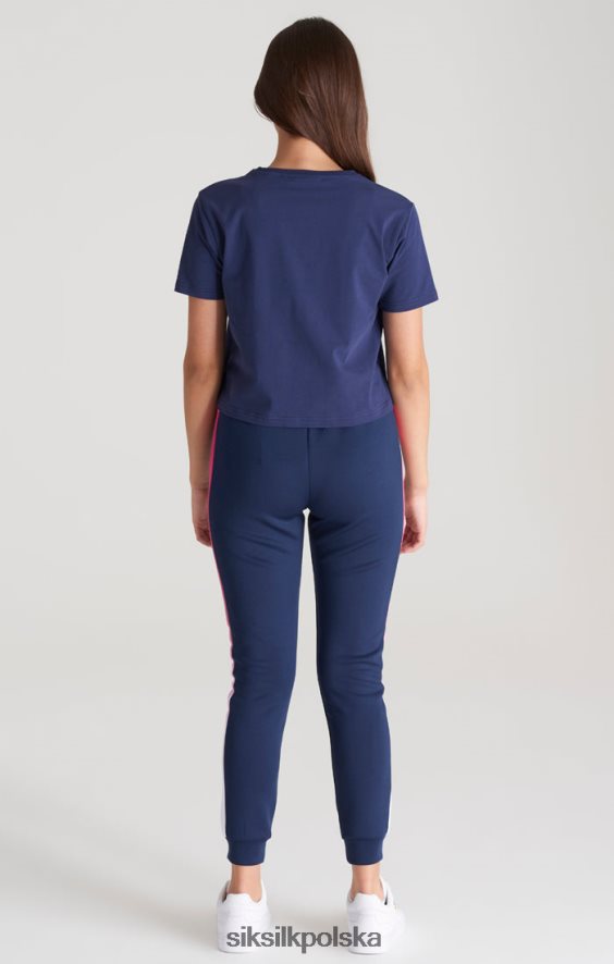 dziewczyny strój 4TPF325 SikSilk Granatowa, przycięta koszulka z logo