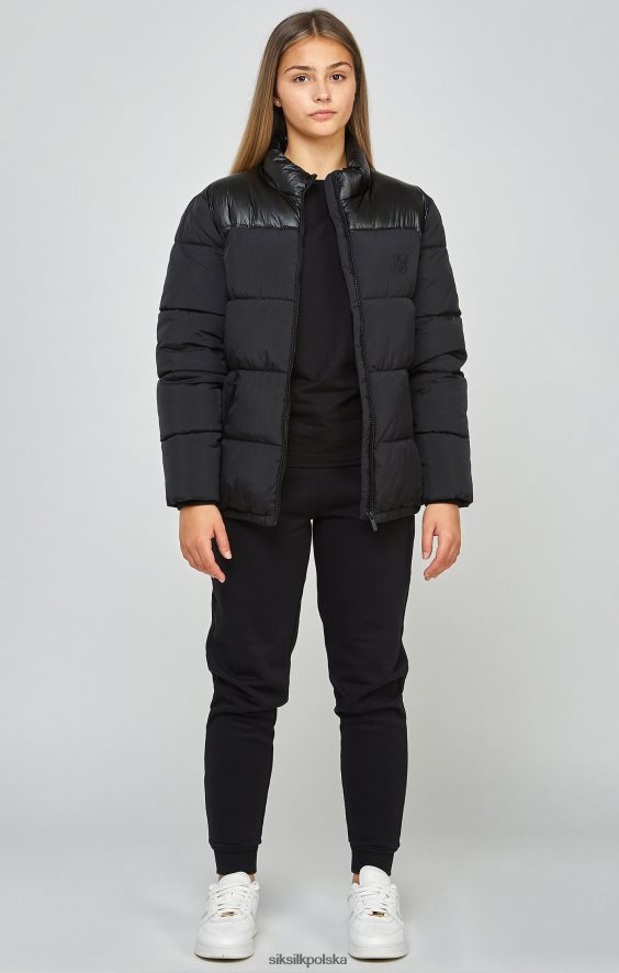 dziewczyny strój 4TPF340 SikSilk czarna kurtka bąbelkowa zapinana na zamek