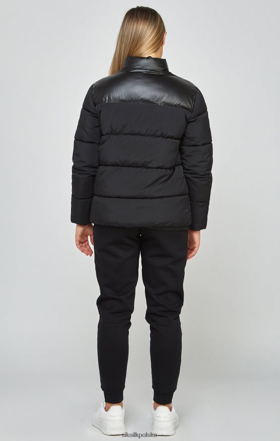 dziewczyny strój 4TPF340 SikSilk czarna kurtka bąbelkowa zapinana na zamek