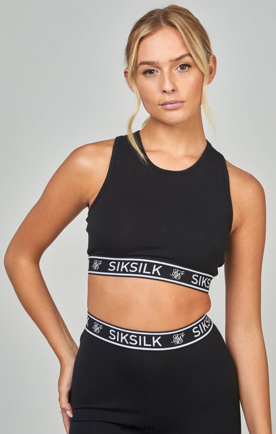 kobiety strój 4TPF31 SikSilk czarna braletka z niezbędnej taśmy