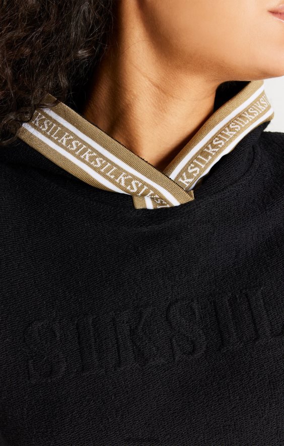 kobiety strój 4TPF113 SikSilk czarna bluza z kapturem