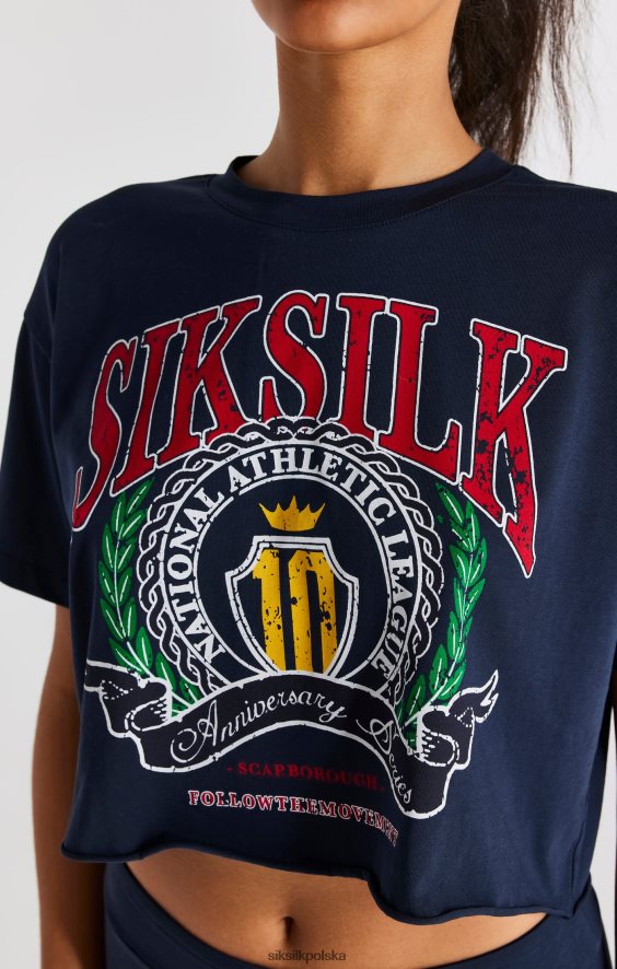 kobiety strój 4TPF28 SikSilk granatowa koszulka uniwersytecka
