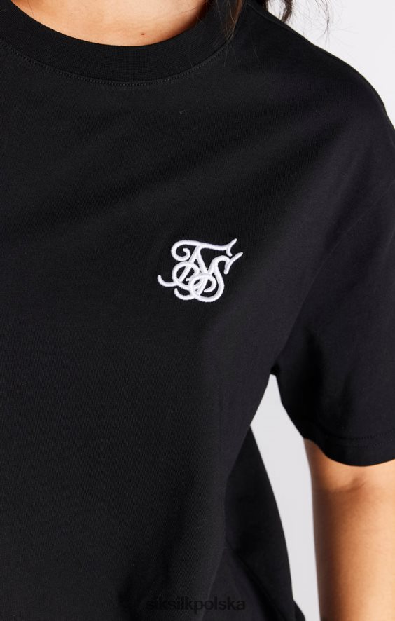 kobiety strój 4TPF40 SikSilk czarna niezbędna koszulka dla chłopaka