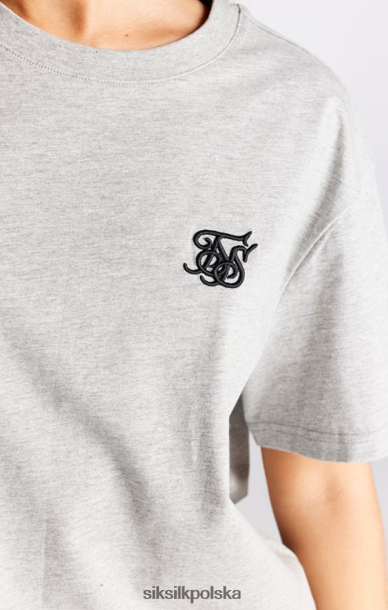 kobiety strój 4TPF41 SikSilk szara, melanżowa koszulka typu boyfriend