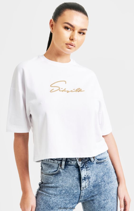 kobiety strój 4TPF45 SikSilk biała, charakterystyczna krótka koszulka