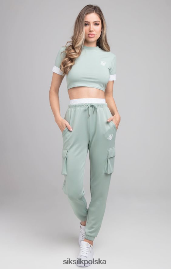 kobiety strój 4TPF46 SikSilk zielona koszulka w kratkę