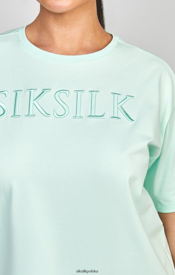 kobiety strój 4TPF64 SikSilk miętowa haftowana koszulka typu boyfriend