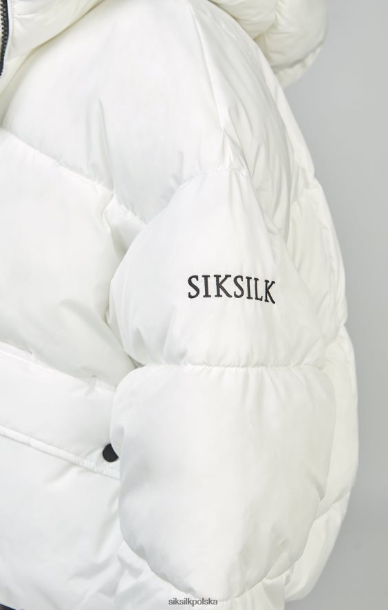 kobiety strój 4TPF125 SikSilk biały, oversize'owy, ocieplany płaszcz
