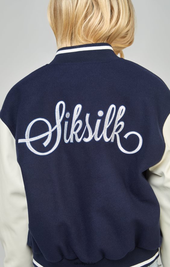 kobiety strój 4TPF131 SikSilk granatowa, uniwersytecka kurtka bomber