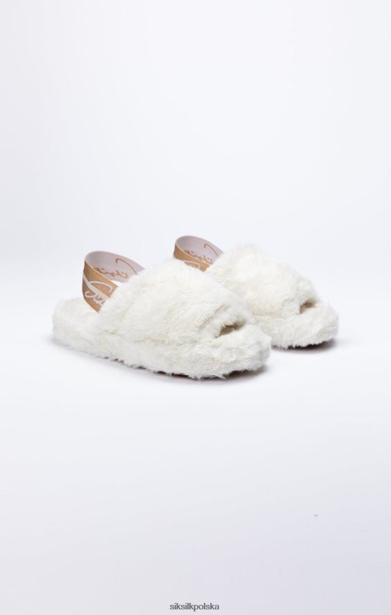 kobiety obuwie 4TPF271 SikSilk biały puszysty pantofelek