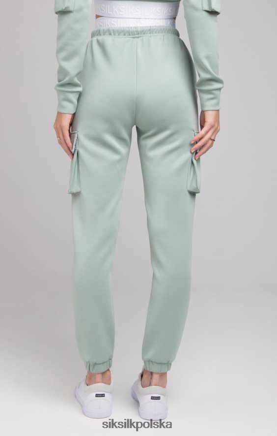 kobiety strój 4TPF176 SikSilk Spodnie dresowe z taśmą cargo - szałwiowe