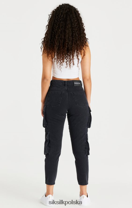 kobiety strój 4TPF187 SikSilk czarne jeansowe cargo