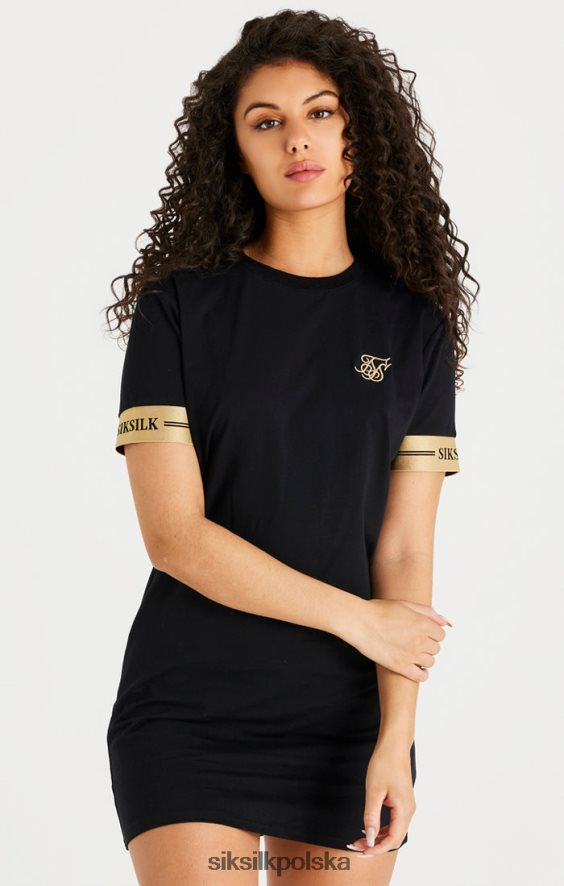 kobiety strój 4TPF143 SikSilk czarna sukienka t-shirtowa