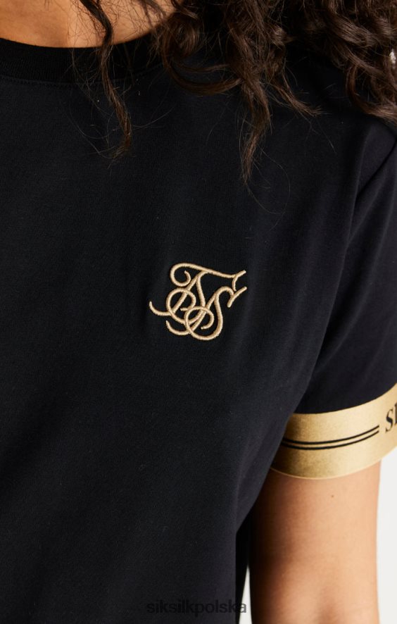 kobiety strój 4TPF143 SikSilk czarna sukienka t-shirtowa