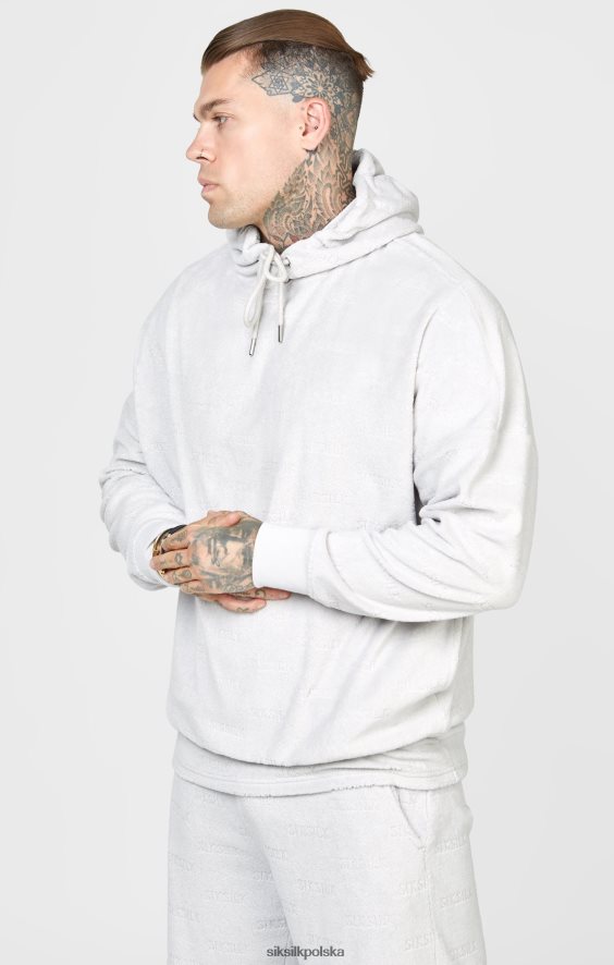 mężczyźni strój 4TPF420 SikSilk szara, ręcznikowa, oversize'owa bluza z kapturem