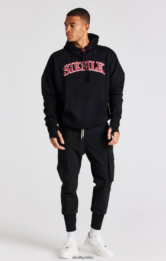 mężczyźni strój 4TPF426 SikSilk czarna bluza oversize