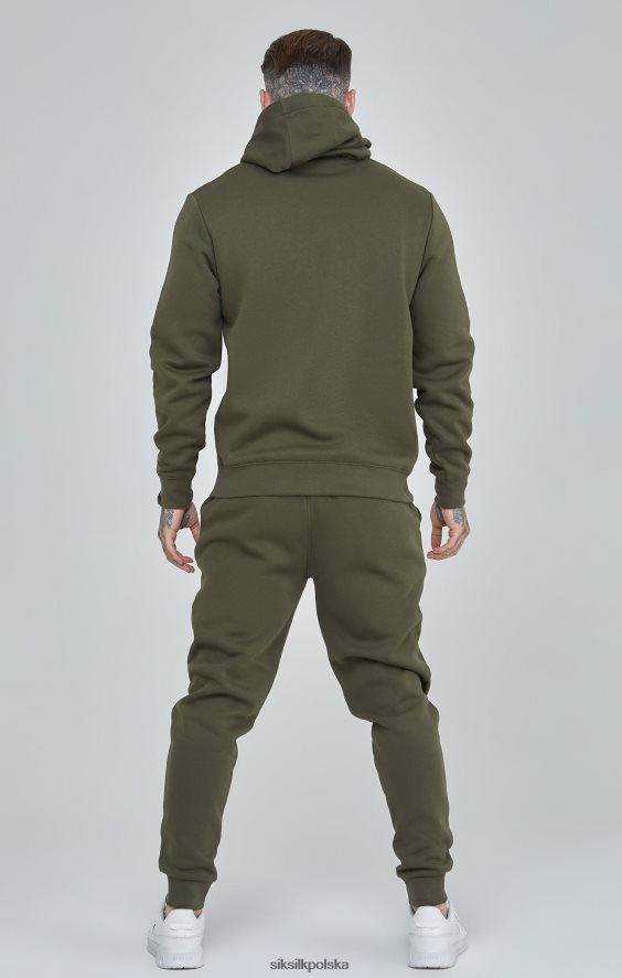 mężczyźni strój 4TPF431 SikSilk Niezbędna bluza z kapturem w kolorze khaki