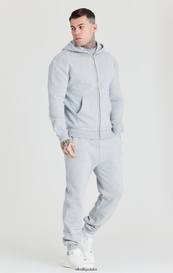 mężczyźni strój 4TPF439 SikSilk szara bluza z kapturem zapinana na zamek