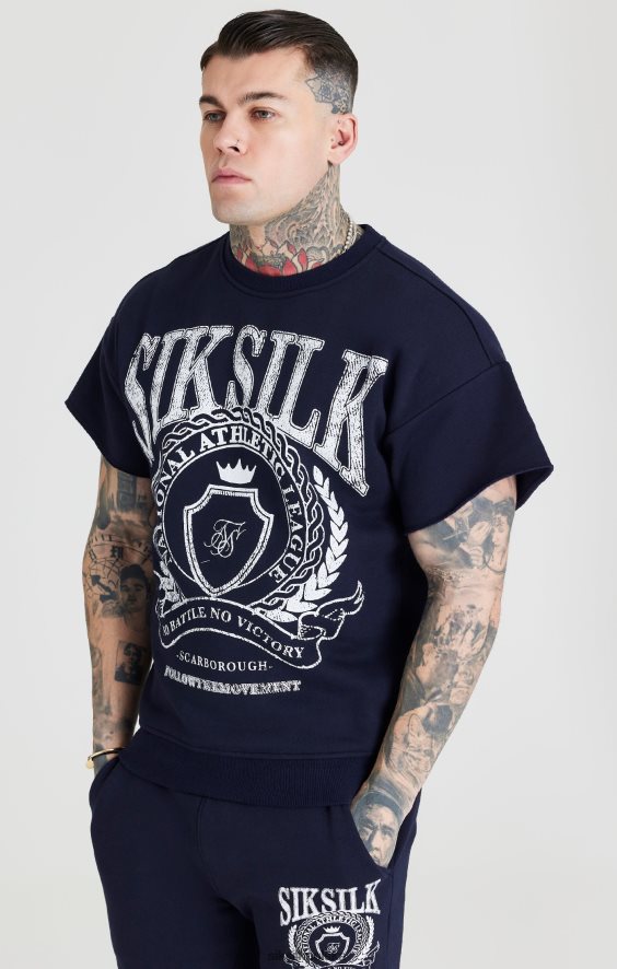 mężczyźni strój 4TPF445 SikSilk granatowa bluza uniwersytecka