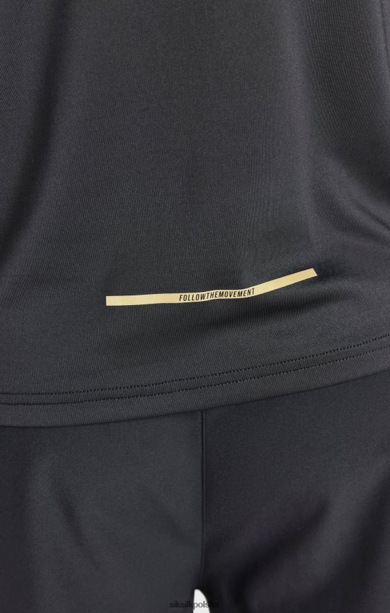 mężczyźni strój 4TPF449 SikSilk Czarny sportowy zamek błyskawiczny