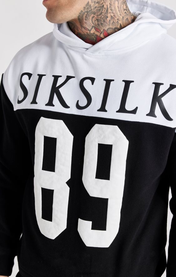 mężczyźni strój 4TPF457 SikSilk Czarna, oversize'owa bluza z kapturem w stylu retro 89