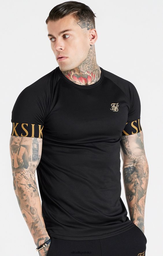 mężczyźni strój 4TPF368 SikSilk Czarno-złota koszulka z elastycznymi mankietami
