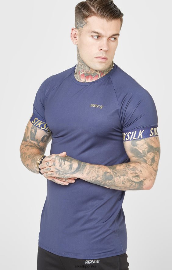 mężczyźni strój 4TPF371 SikSilk granatowa sportowa koszulka