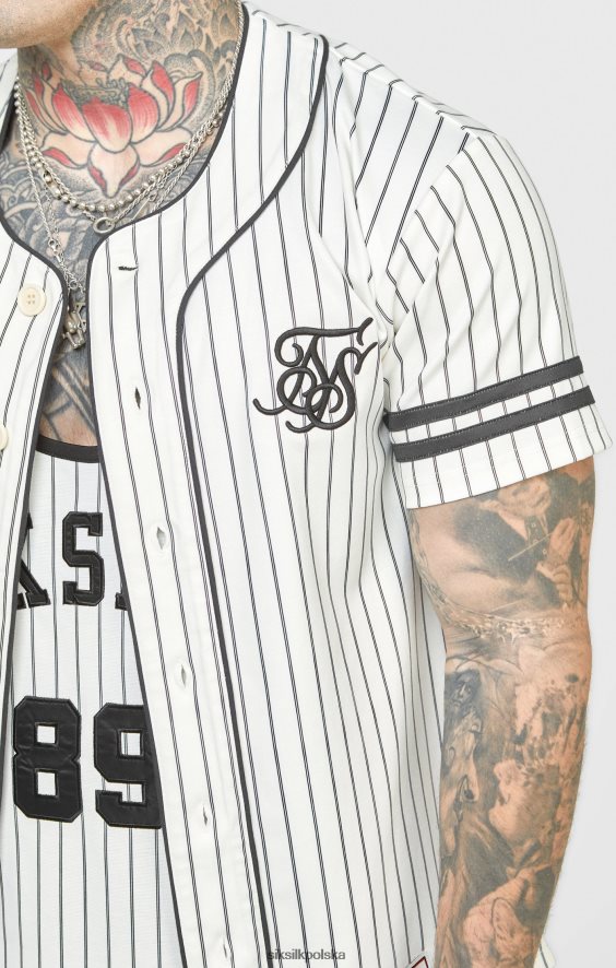 mężczyźni strój 4TPF391 SikSilk beżowa koszulka baseballowa