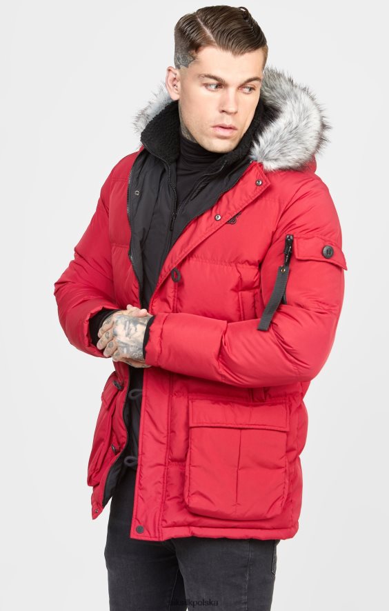 mężczyźni strój 4TPF470 SikSilk czerwona arktyczna parka