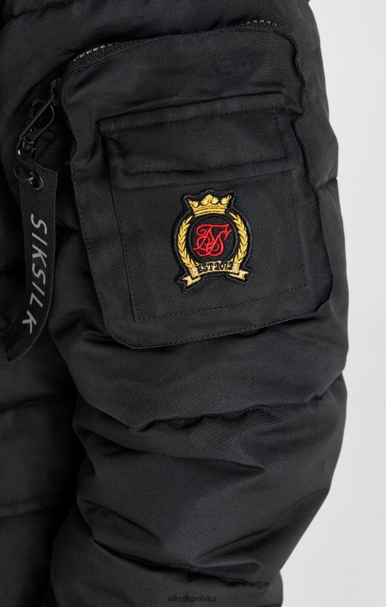 mężczyźni strój 4TPF483 SikSilk czarna kurtka bomberka