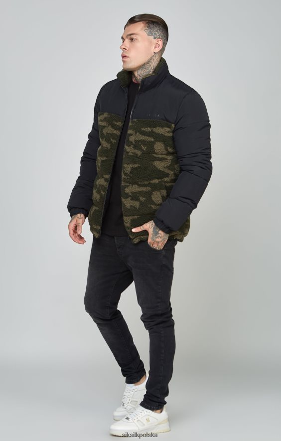 mężczyźni strój 4TPF485 SikSilk czarna kurtka typu sherpa bąbelkowa
