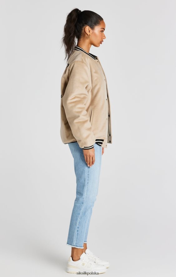 mężczyźni strój 4TPF486 SikSilk rocznicowa kurtka uniwersytecka w kolorze ecru