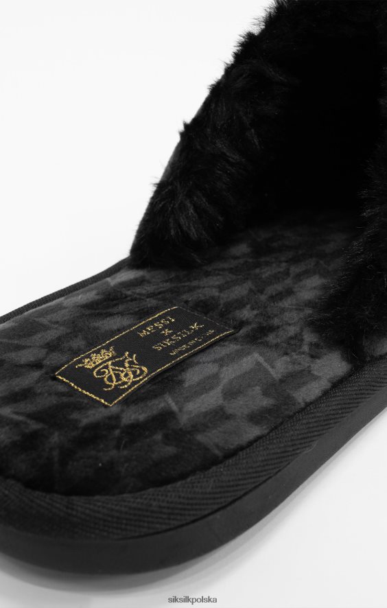 mężczyźni obuwie 4TPF23 SikSilk x Czarne klapki Messiego