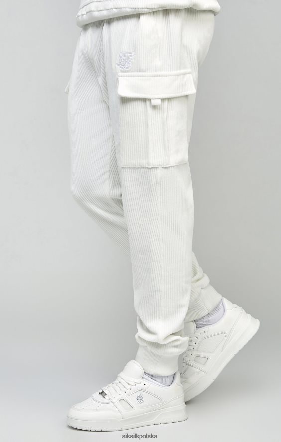mężczyźni strój 4TPF530 SikSilk Sztruksowe joggery cargo w kolorze ecru