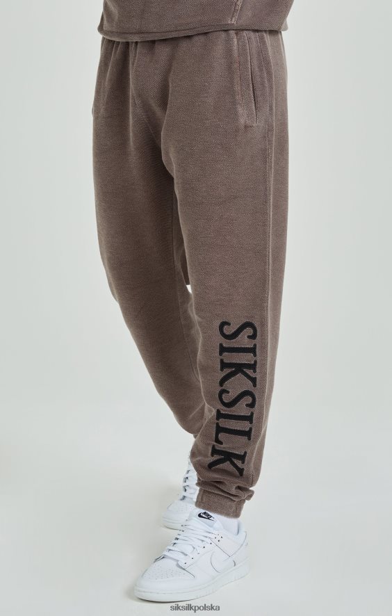 mężczyźni strój 4TPF537 SikSilk brązowe, luźne joggery z pętlą o dużej gramaturze