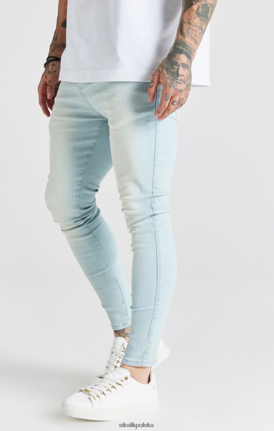 mężczyźni strój 4TPF552 SikSilk jasnoniebieskie jeansy skinny typu basic