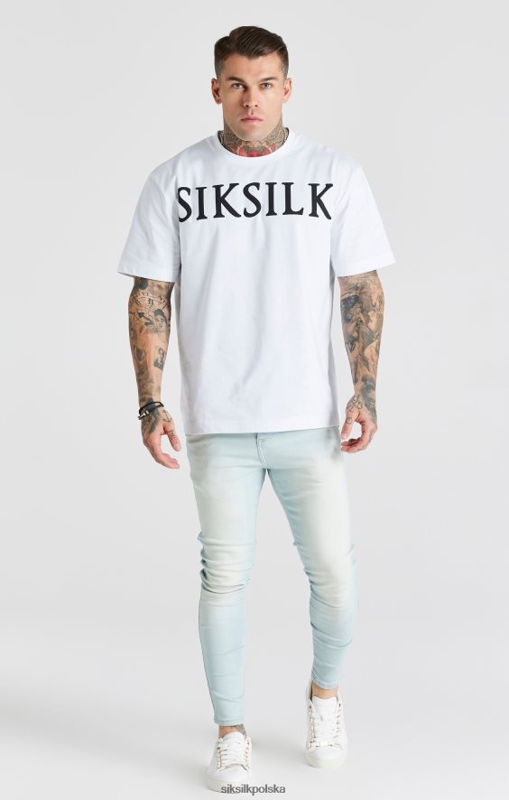 mężczyźni strój 4TPF552 SikSilk jasnoniebieskie jeansy skinny typu basic
