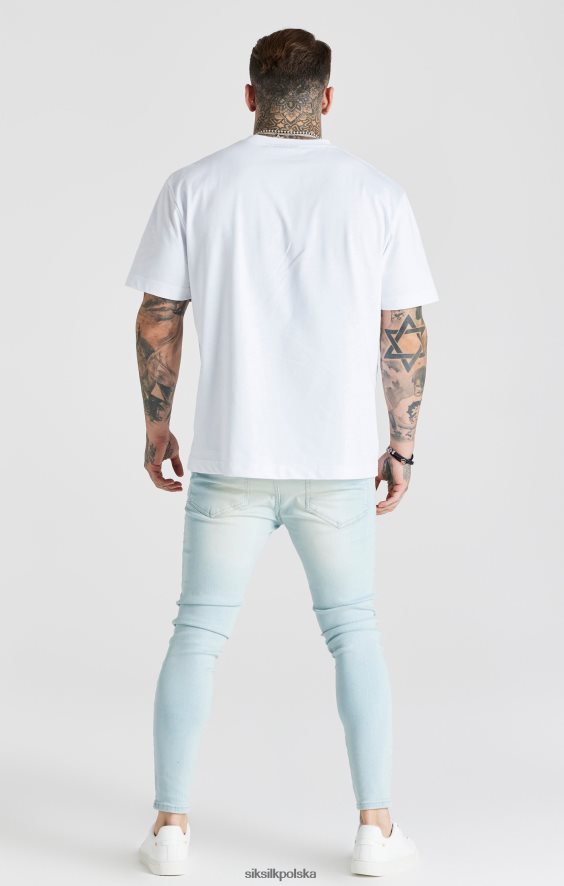 mężczyźni strój 4TPF552 SikSilk jasnoniebieskie jeansy skinny typu basic