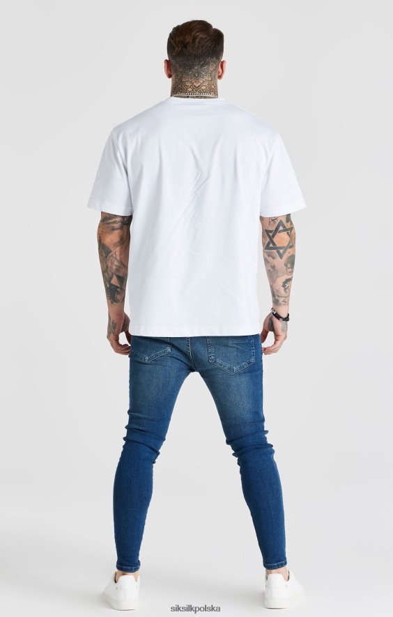 mężczyźni strój 4TPF556 SikSilk niebieskie sprane, niezbędne, obcisłe dżinsy